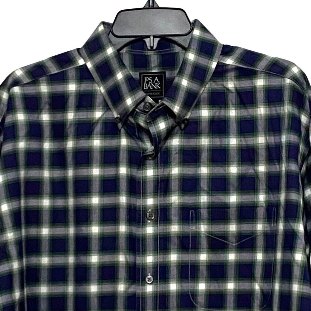 Jos A Bank Traveler Plaid Button Down Shirt Mens XL Preppy Business Career